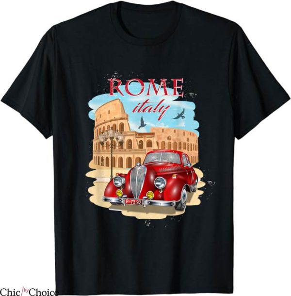 Roma Retro T-Shirt Cool Colosseum Souvenirs Shirt Trending