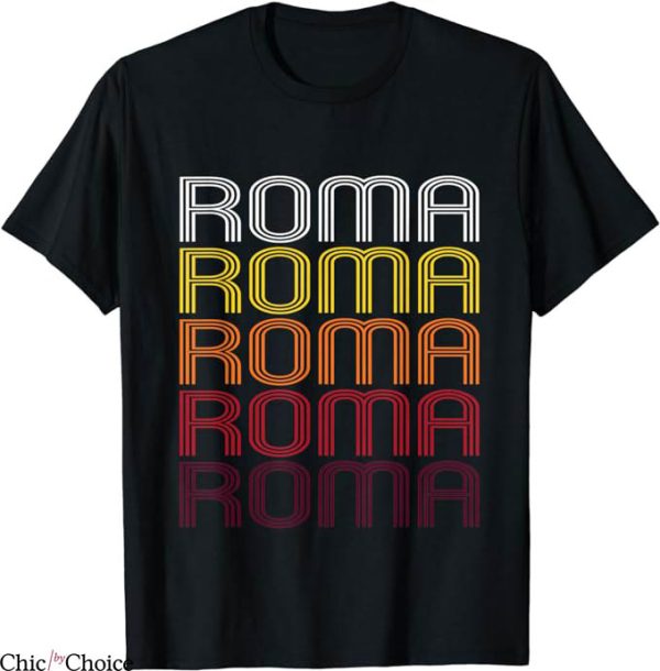 Roma Retro T-Shirt Wordmark Pattern T-Shirt Trending