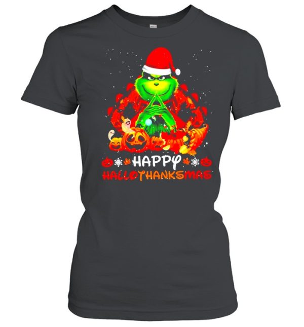 Santa Grinch Happy Hallothanksmas Halloween 2021 shirt