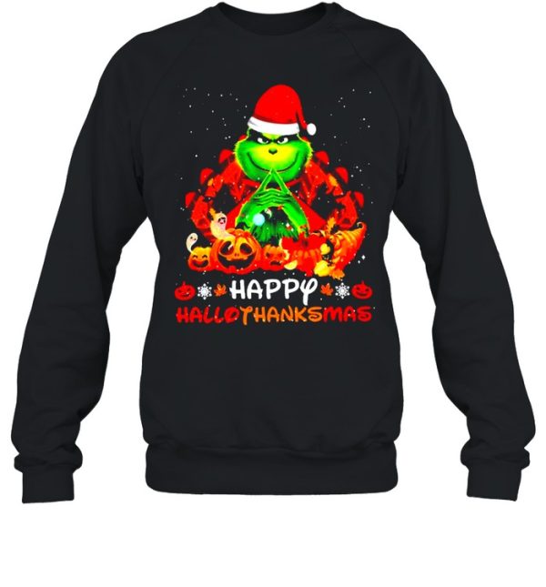 Santa Grinch Happy Hallothanksmas Halloween 2021 shirt