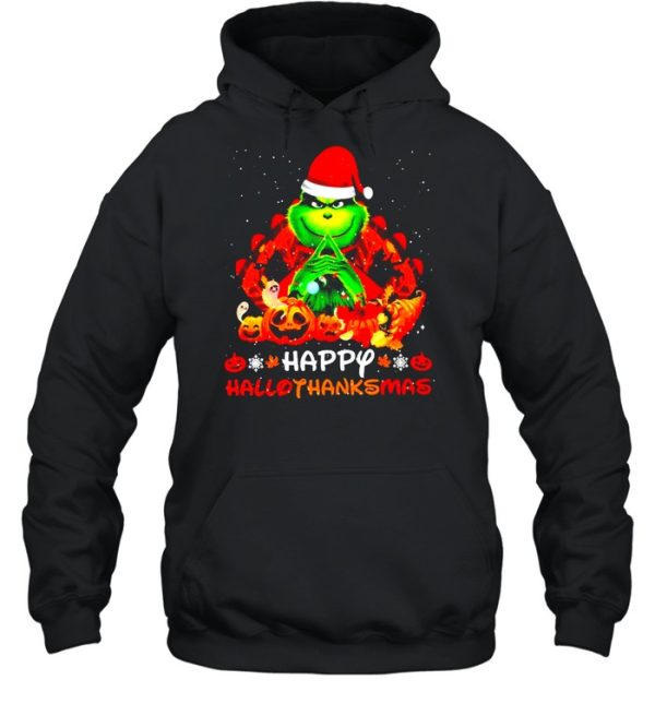 Santa Grinch Happy Hallothanksmas Halloween 2021 shirt