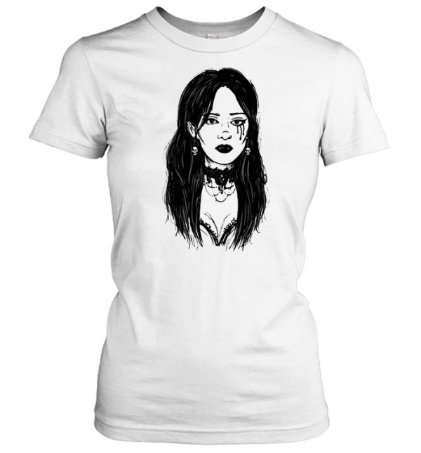 Sexy Goth Girl Vampire Horror Undead Illustrated T-shirt