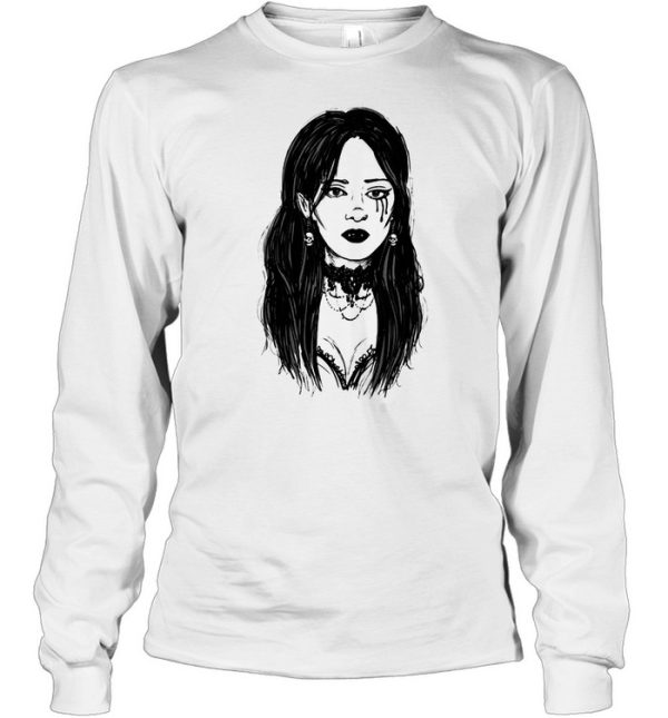 Sexy Goth Girl Vampire Horror Undead Illustrated T-shirt