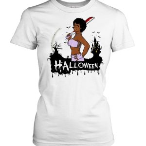 Sexy black girl magic Halloween costume melanin queen afro shirt 1 Sexy black girl magic Halloween costume melanin queen afro shirt 2