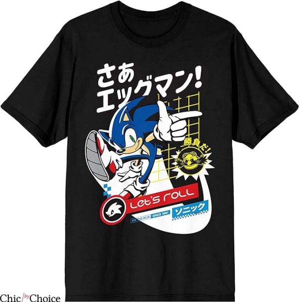 Shadow The Hedgehog T-Shirt Bioworld Sonic With Kanji Movie