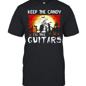 Skeleton keep the candy I’ll take guitars Halloween shirt Skeleton keep the candy I’ll take guitars Halloween shirt