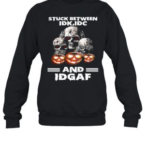 Skulls Pumpkin Stuck Between IDK IDC and IDGAF Halloween shirt 3 Skulls Pumpkin Stuck Between IDK IDC and IDGAF Halloween shirt 4