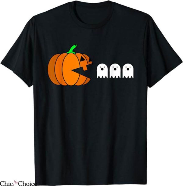 Smashing Pumpkins T-Shirt Funny Pumpkin Eating Ghost Tee