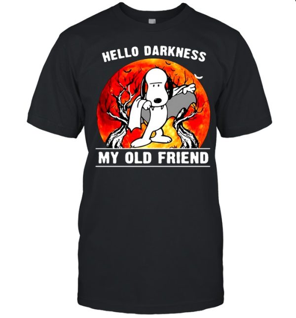 Snoopy Hello Darkness My Old Friend Moon Halloween T-shirt