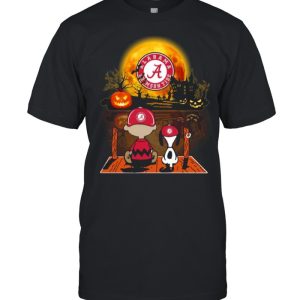 Snoopy and Charlie Brown Pumpkin Alabama Crimson Tide Halloween Moon shirt 1