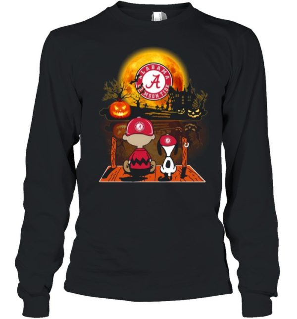 Snoopy and Charlie Brown Pumpkin Alabama Crimson Tide Halloween Moon shirt