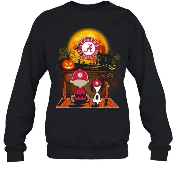 Snoopy and Charlie Brown Pumpkin Alabama Crimson Tide Halloween Moon shirt