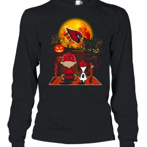 Snoopy and Charlie Brown Pumpkin Arizona Cardinals Halloween Moon shirt 3