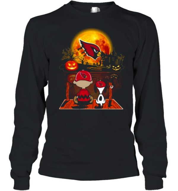 Snoopy and Charlie Brown Pumpkin Arizona Cardinals Halloween Moon shirt