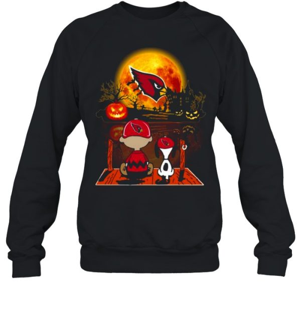 Snoopy and Charlie Brown Pumpkin Arizona Cardinals Halloween Moon shirt