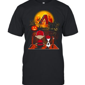 Snoopy and Charlie Brown Pumpkin Arizona Diamondbacks Halloween Moon shirt 1