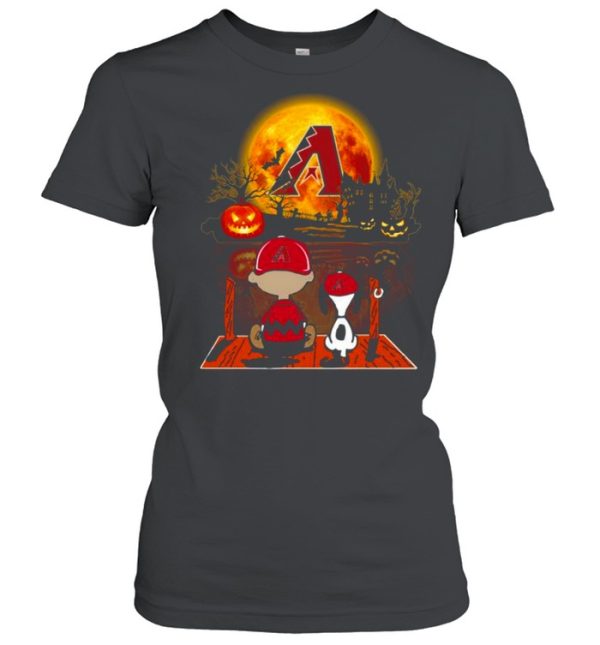 Snoopy and Charlie Brown Pumpkin Arizona Diamondbacks Halloween Moon shirt