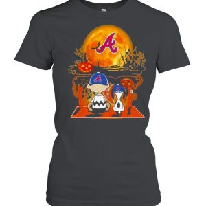 Snoopy and Charlie Brown Pumpkin Atlanta Braves Halloween Moon shirt 1 Snoopy and Charlie Brown Pumpkin Atlanta Braves Halloween Moon shirt 2