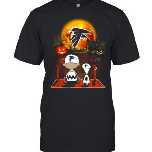 Snoopy and Charlie Brown Pumpkin Atlanta Falcons Halloween Moon shirt 1