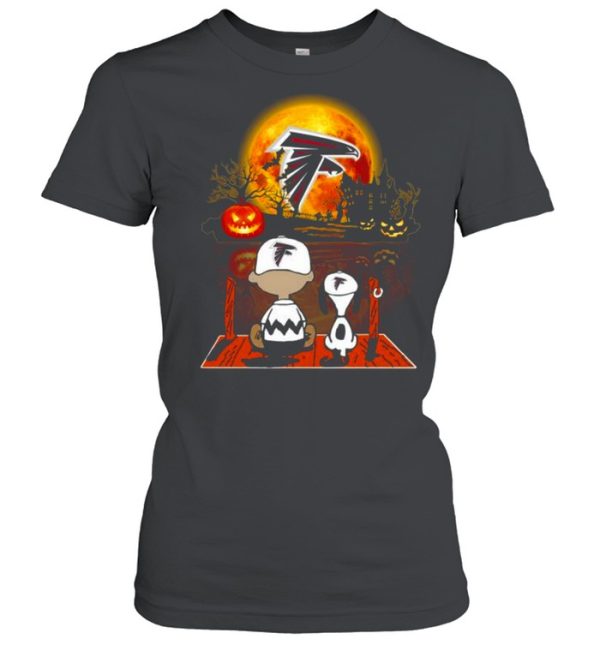 Snoopy and Charlie Brown Pumpkin Atlanta Falcons Halloween Moon shirt