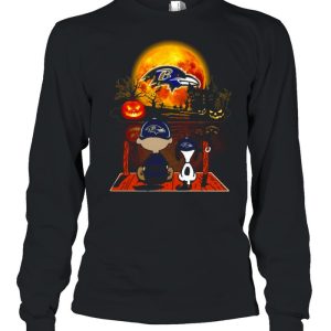 Snoopy and Charlie Brown Pumpkin Baltimore Ravens Halloween Moon shirt 2 Snoopy and Charlie Brown Pumpkin Baltimore Ravens Halloween Moon shirt 3