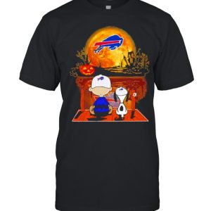 Snoopy and Charlie Brown Pumpkin Buffalo Bills Halloween Moon shirt 1
