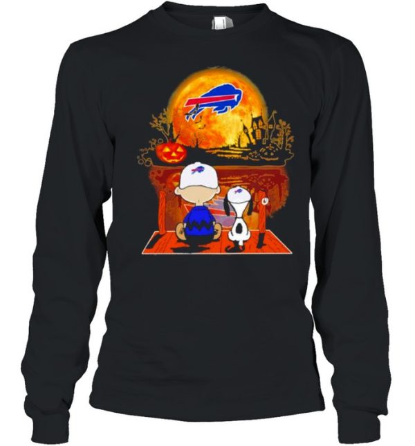 Snoopy and Charlie Brown Pumpkin Buffalo Bills Halloween Moon shirt