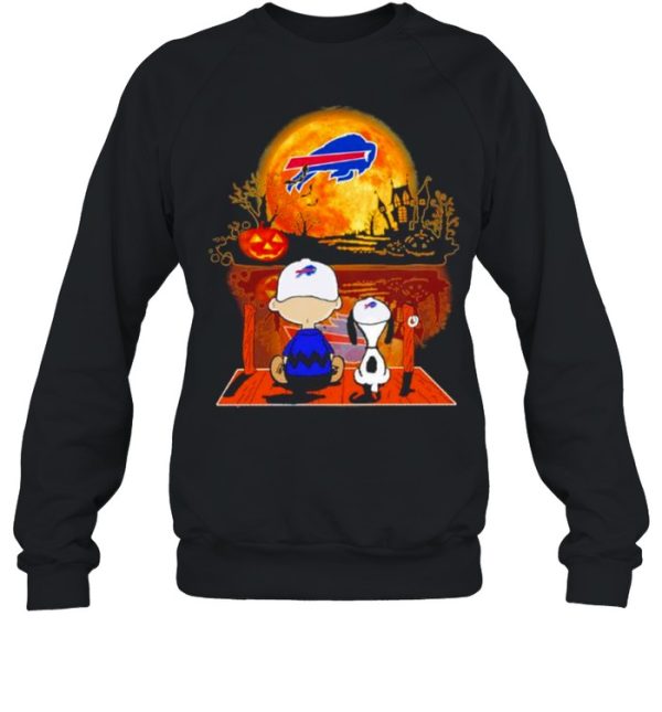 Snoopy and Charlie Brown Pumpkin Buffalo Bills Halloween Moon shirt