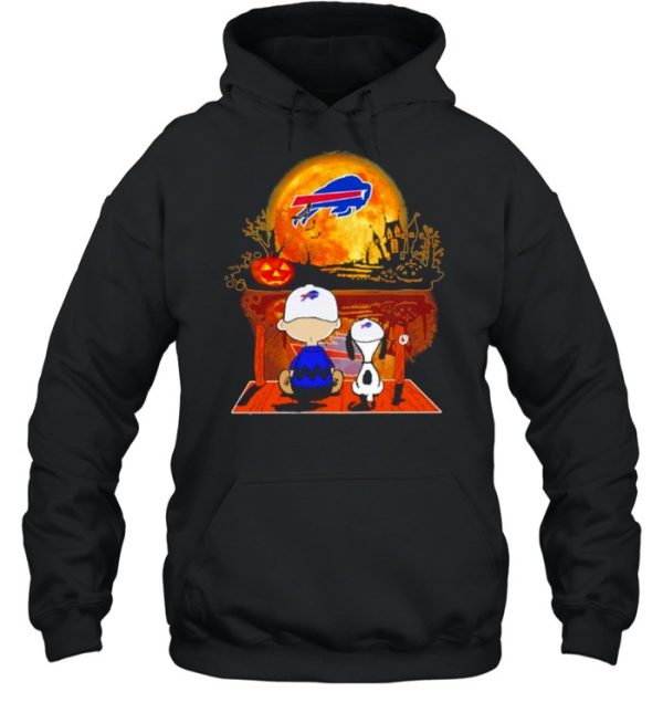 Snoopy and Charlie Brown Pumpkin Buffalo Bills Halloween Moon shirt