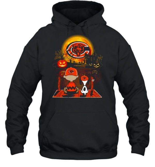 Snoopy and Charlie Brown Pumpkin Chicago Bears Halloween Moon shirt