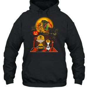 Snoopy and Charlie Brown Pumpkin Chicago Blackhawks Halloween Moon shirt 4 Snoopy and Charlie Brown Pumpkin Chicago Blackhawks Halloween Moon shirt 5