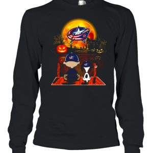 Snoopy and Charlie Brown Pumpkin Columbus Blue Jackets Halloween Moon shirt 2 Snoopy and Charlie Brown Pumpkin Columbus Blue Jackets Halloween Moon shirt 3