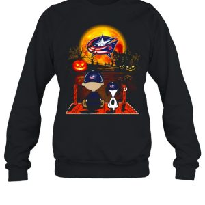 Snoopy and Charlie Brown Pumpkin Columbus Blue Jackets Halloween Moon shirt 3 Snoopy and Charlie Brown Pumpkin Columbus Blue Jackets Halloween Moon shirt 4