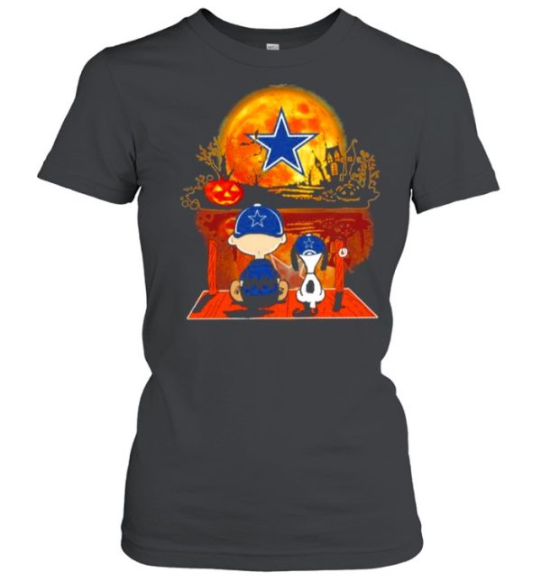 Snoopy and Charlie Brown Pumpkin Dallas Cowboys Halloween Moon shirt