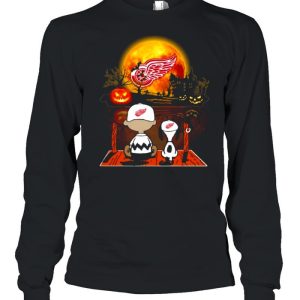 Snoopy and Charlie Brown Pumpkin Detroit Red Wings Halloween Moon shirt 2 Snoopy and Charlie Brown Pumpkin Detroit Red Wings Halloween Moon shirt 3