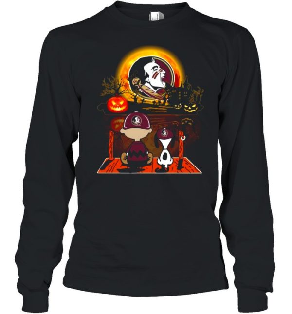 Snoopy and Charlie Brown Pumpkin Florida State Seminoles Halloween Moon shirt