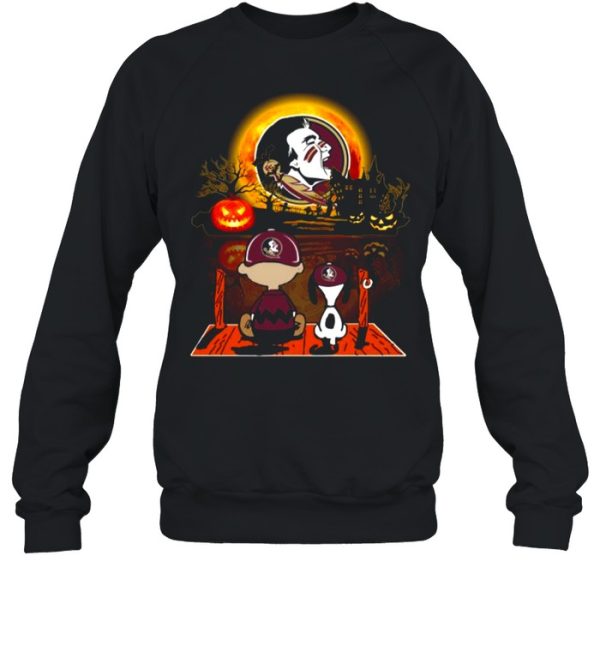 Snoopy and Charlie Brown Pumpkin Florida State Seminoles Halloween Moon shirt