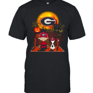 Snoopy and Charlie Brown Pumpkin Georgia Bulldogs Seminoles Halloween Moon shirt 1