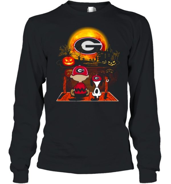 Snoopy and Charlie Brown Pumpkin Georgia Bulldogs Seminoles Halloween Moon shirt