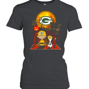 Snoopy and Charlie Brown Pumpkin Green Bay Packers Halloween Moon shirt 1 Snoopy and Charlie Brown Pumpkin Green Bay Packers Halloween Moon shirt 2