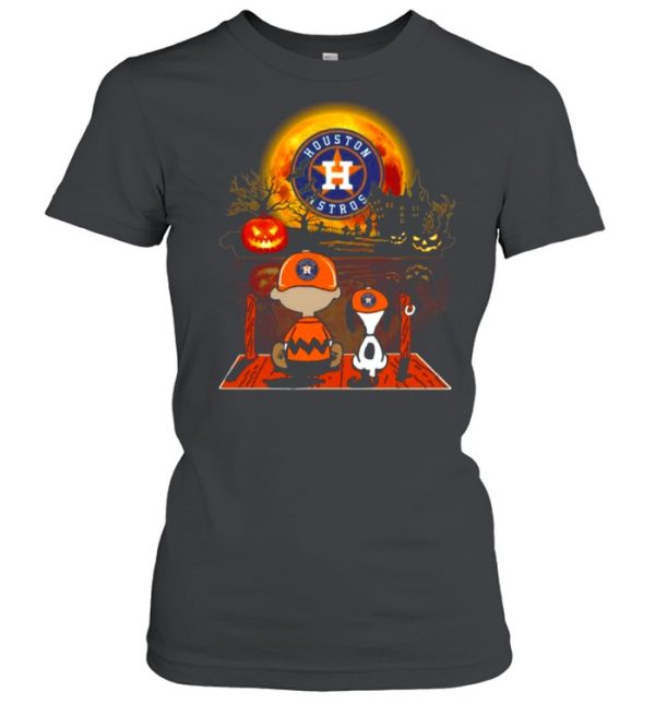 Snoopy and Charlie Brown Pumpkin Houston Astros Halloween Moon shirt