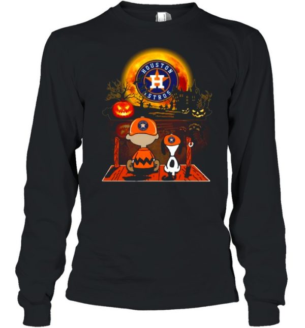 Snoopy and Charlie Brown Pumpkin Houston Astros Halloween Moon shirt