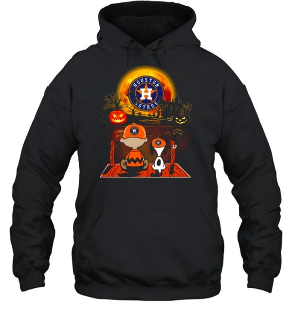 Snoopy and Charlie Brown Pumpkin Houston Astros Halloween Moon shirt