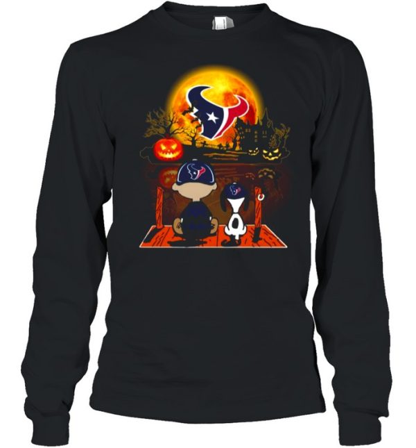 Snoopy and Charlie Brown Pumpkin Houston Texans Halloween Moon shirt