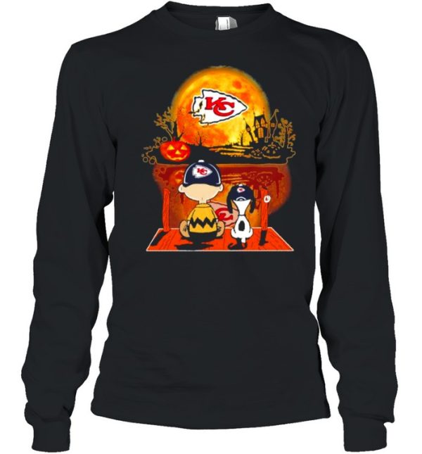 Snoopy and Charlie Brown Pumpkin Kansas City Chiefs Halloween Moon shirt