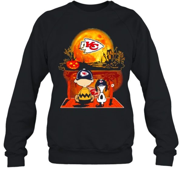 Snoopy and Charlie Brown Pumpkin Kansas City Chiefs Halloween Moon shirt