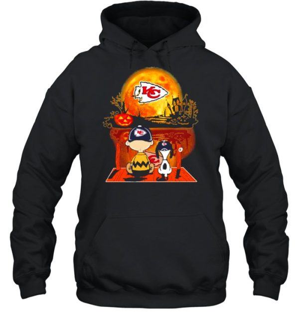 Snoopy and Charlie Brown Pumpkin Kansas City Chiefs Halloween Moon shirt