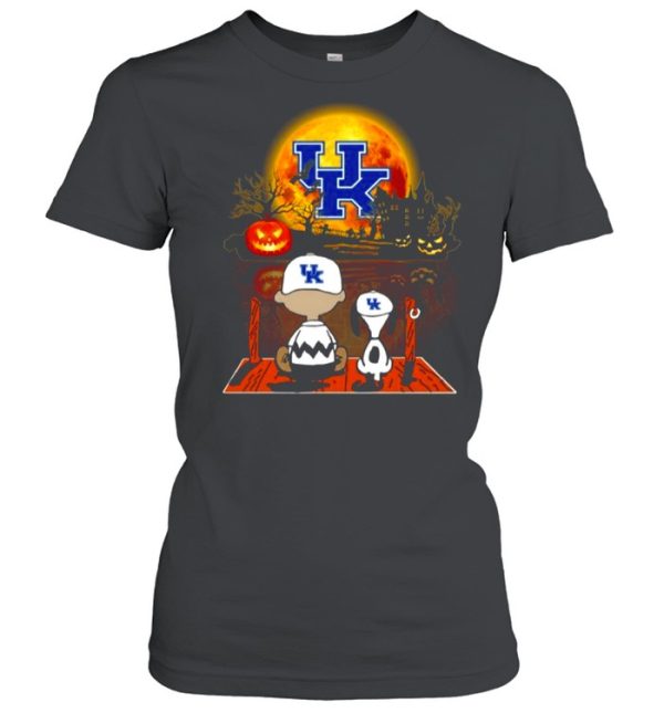 Snoopy and Charlie Brown Pumpkin Kentucky Wildcats Halloween Moon shirt