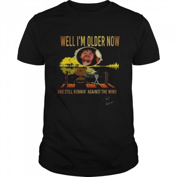 Snoopy and Charlie Brown Well I’m older now and still runnin’ against the wind signature Halloween shirt