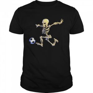 Soccer Skeleton Halloween Men Boys Soccer Player Halloween Shirt 1